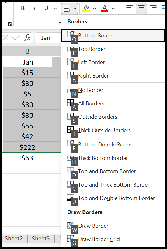 Cómo agregar borde en Excel