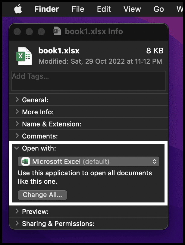 Cómo hacer que Excel sea el predeterminado en Mac
