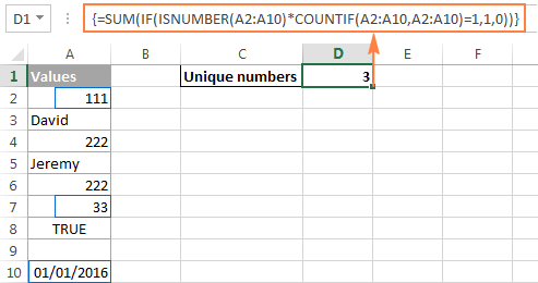 Cuente valores únicos y distintos en Excel con fórmula o tabla dinámica