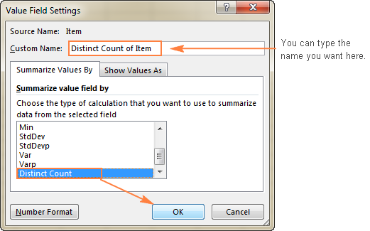 Cuente valores únicos y distintos en Excel con fórmula o tabla dinámica