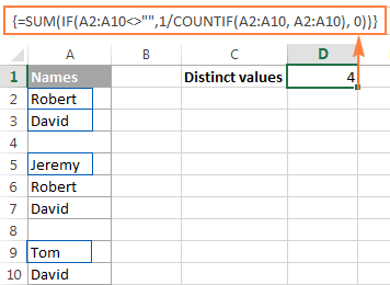 Cuente valores únicos y distintos en Excel con fórmula o tabla dinámica