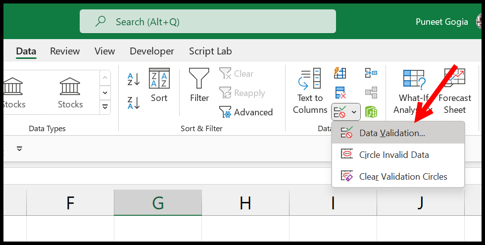 Cómo eliminar la lista desplegable (validación de datos) en Excel