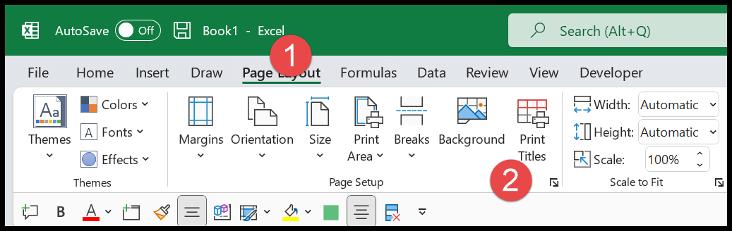 Configure la fila 1 para imprimir en cada página