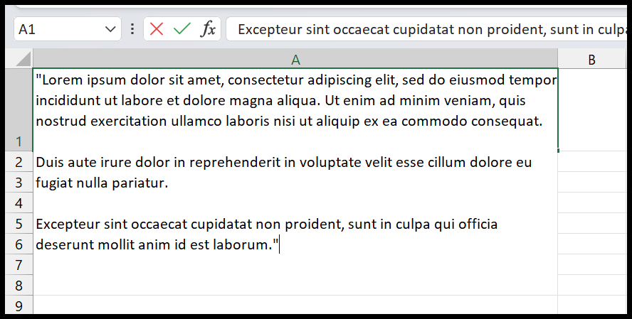 Cómo hacer un párrafo en una celda en Excel