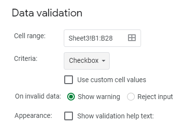 Agregue, edite y elimine casillas de verificación y listas desplegables en Google Sheets