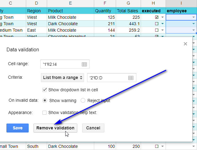 Agregue, edite y elimine casillas de verificación y listas desplegables en Google Sheets