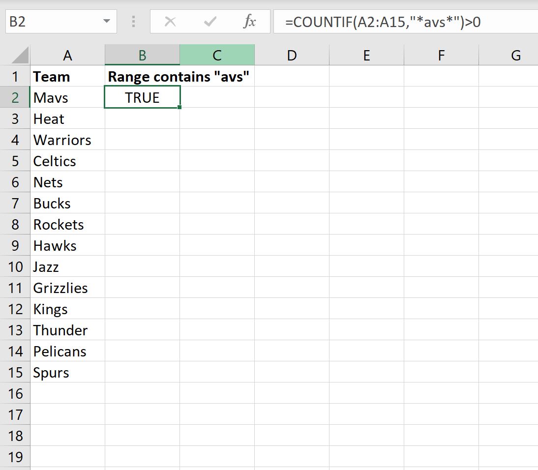 Excel: cómo comprobar si el rango contiene un valor específico Excel: cómo comprobar si el rango contiene un valor específico