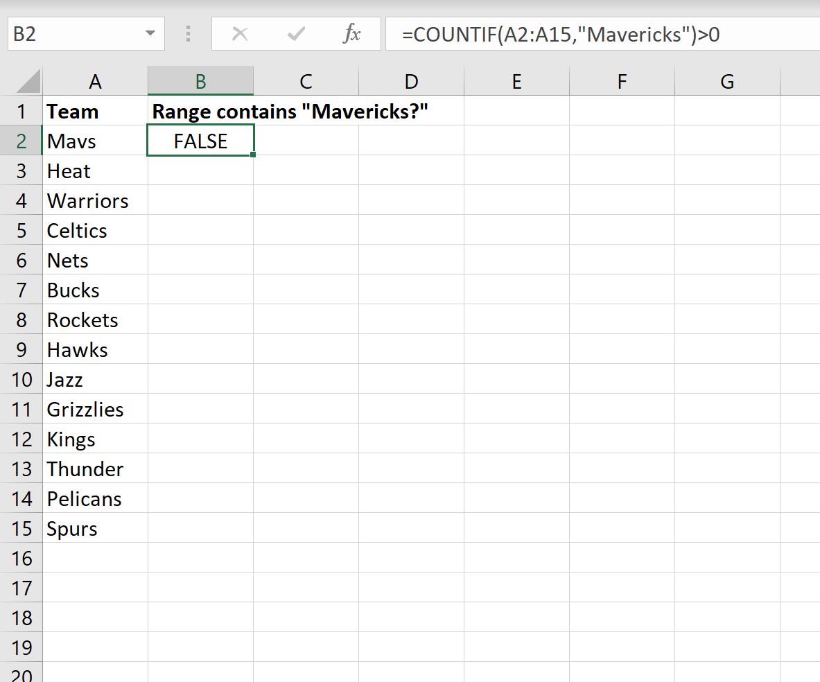 Excel: cómo comprobar si el rango contiene un valor específico Excel: cómo comprobar si el rango contiene un valor específico