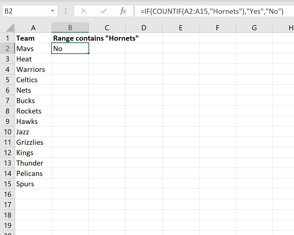 Excel: cómo comprobar si el rango contiene un valor específico Excel: cómo comprobar si el rango contiene un valor específico