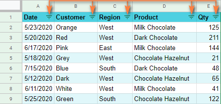 Filtrar datos en Google Sheets
