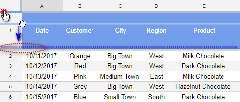 Agregue filas en Google Sheets, elimine, congele o desbloquee líneas