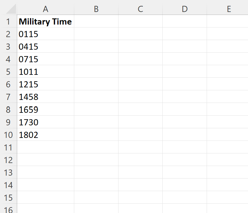 Excel: convertir entre hora estándar y hora militar