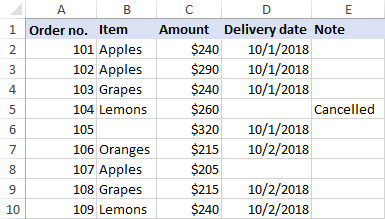 Cómo eliminar columnas en blanco en Excel