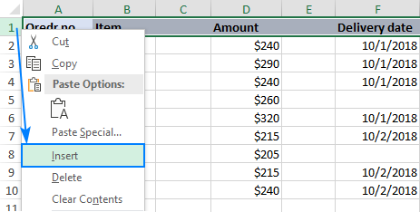 Cómo eliminar columnas en blanco en Excel