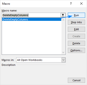 Cómo eliminar columnas en blanco en Excel