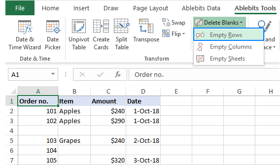 Cómo eliminar filas en blanco en Excel con VBA, fórmulas y Power Query