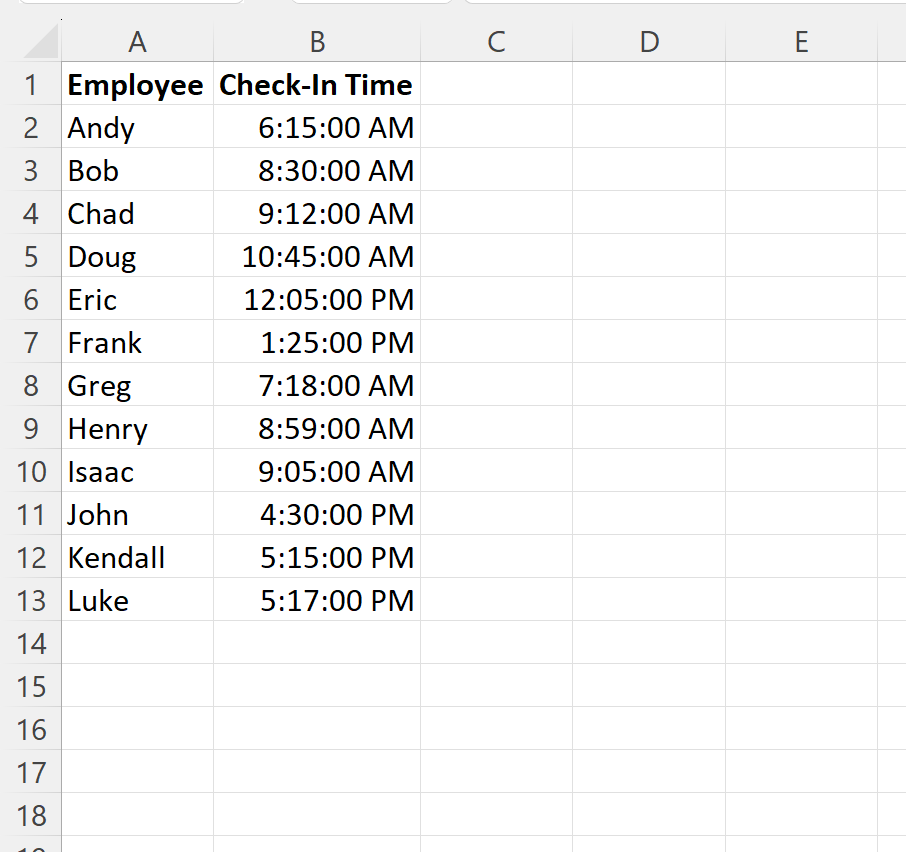 Cómo ingresar la hora en Excel (con ejemplos)