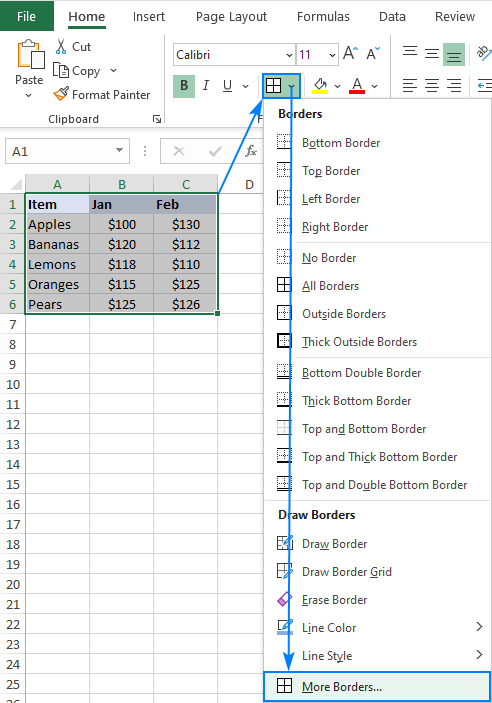 Cómo crear un borde de celda en Excel