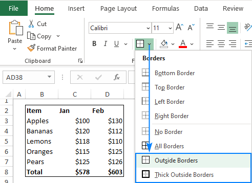 Cómo crear un borde de celda en Excel