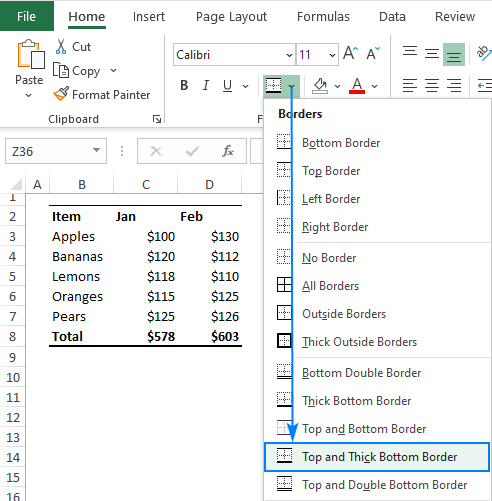 Cómo crear un borde de celda en Excel