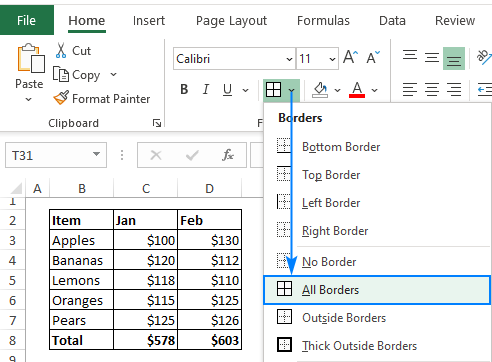Cómo crear un borde de celda en Excel