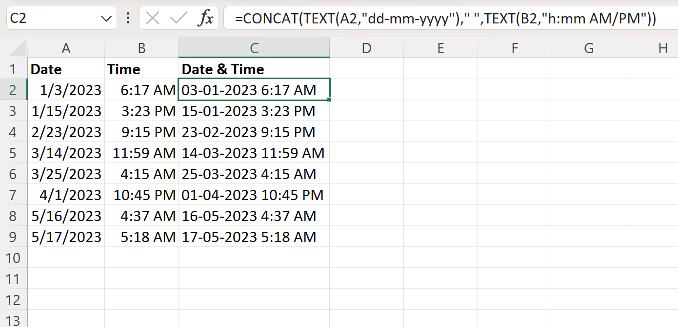 Cómo combinar fecha y hora en Excel (2 métodos)