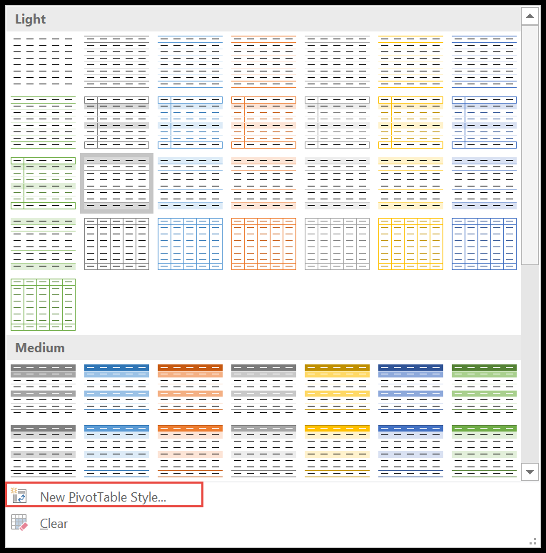 Formato de tabla dinámica