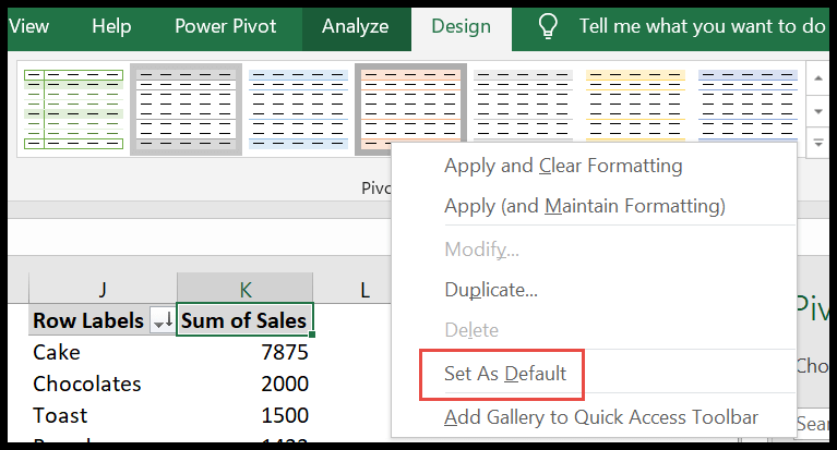 Formato de tabla dinámica