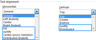 Cómo cambiar la alineación en Excel, justificar, distribuir y llenar celdas