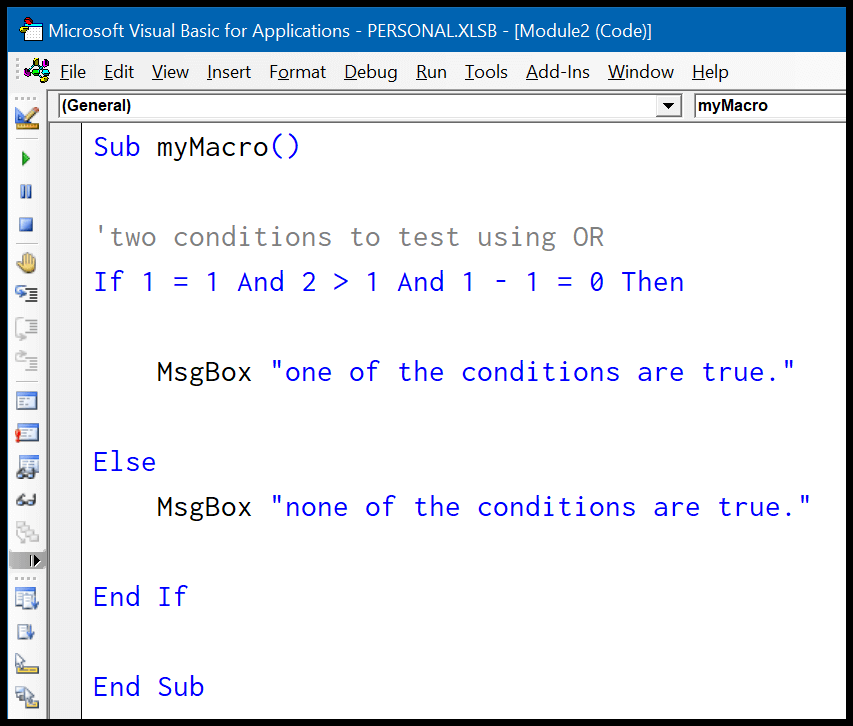 VBA IF OR (Probar múltiples condiciones)