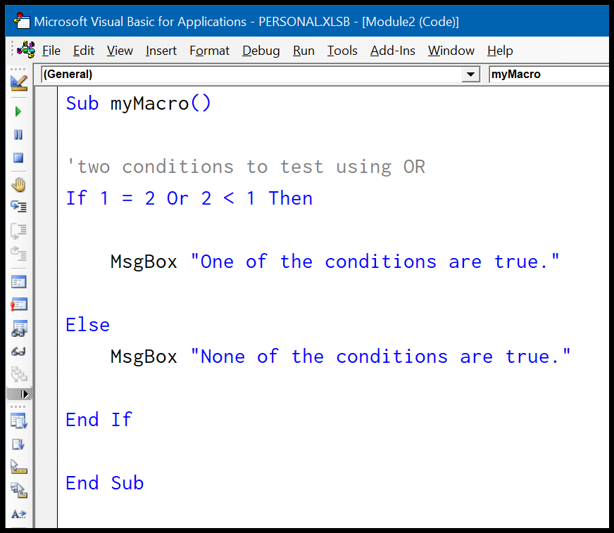 VBA IF OR (Probar múltiples condiciones)