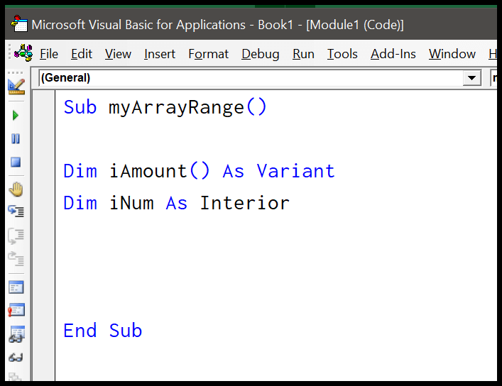 Rango de VBA a una matriz