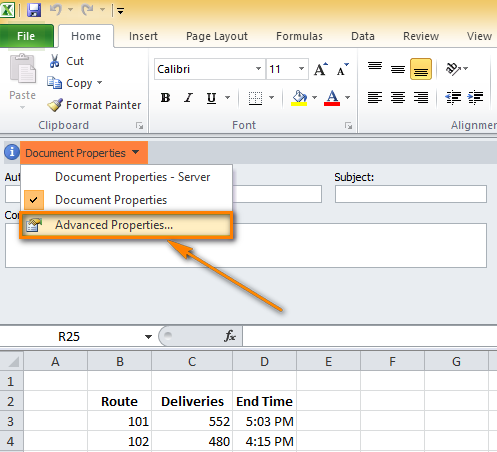 Cómo ver, cambiar y eliminar propiedades de documentos de Excel