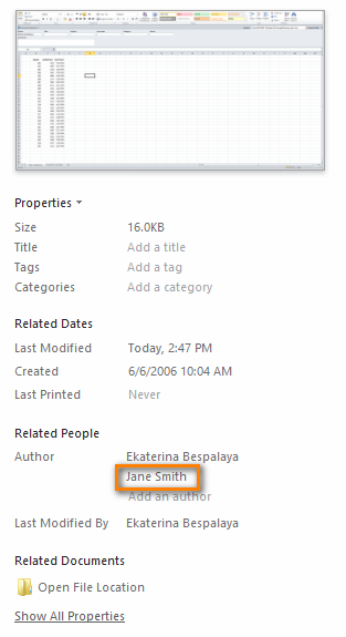 Cómo ver, cambiar y eliminar propiedades de documentos de Excel