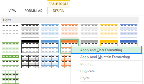 Cómo cambiar los estilos de las tablas de Excel y eliminar el formato de las tablas