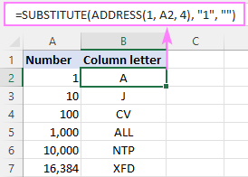 Cómo convertir el número de columna de Excel a letra