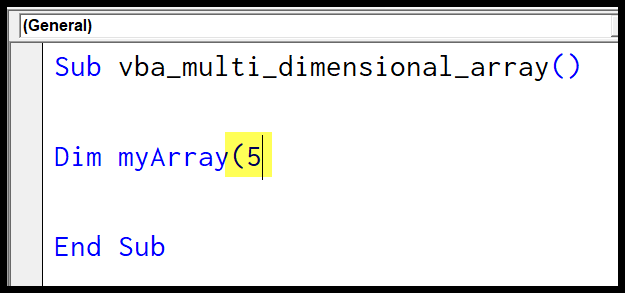 Matriz multidimensional de VBA