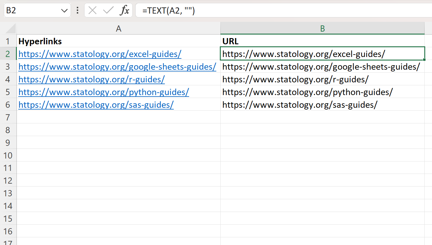 Excel: cómo extraer la URL de un hipervínculo Excel: cómo extraer la URL de un hipervínculo