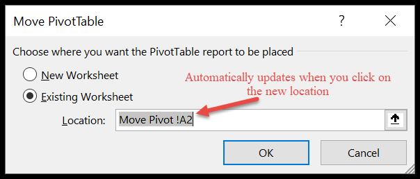 Mover una tabla dinámica Mover una tabla dinámica