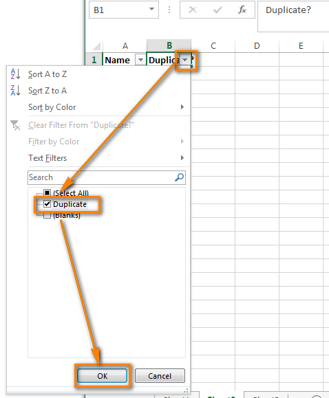 Compara dos columnas y elimina duplicados en Excel