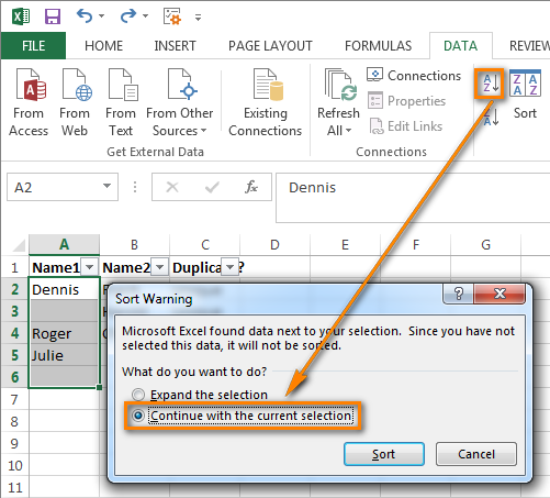 Compara dos columnas y elimina duplicados en Excel