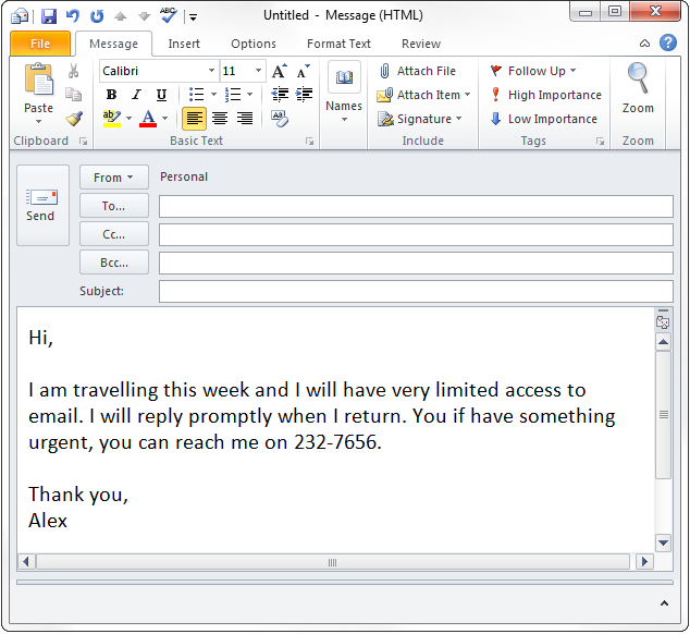 Respuesta automática fuera de la oficina en Outlook, Gmail y Outlook.com