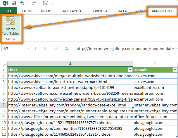 Extraiga nombres de dominio de una lista de URL en Excel Extraiga nombres de dominio de una lista de URL en Excel