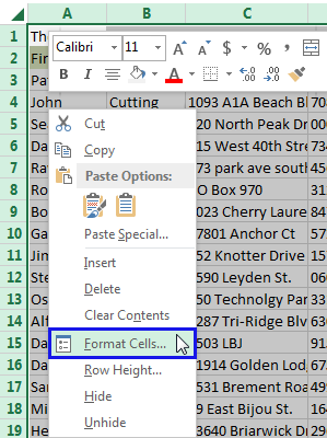 Cómo mostrar columnas en Excel, mostrar columnas ocultas