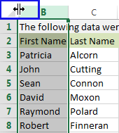 Cómo mostrar columnas en Excel, mostrar columnas ocultas
