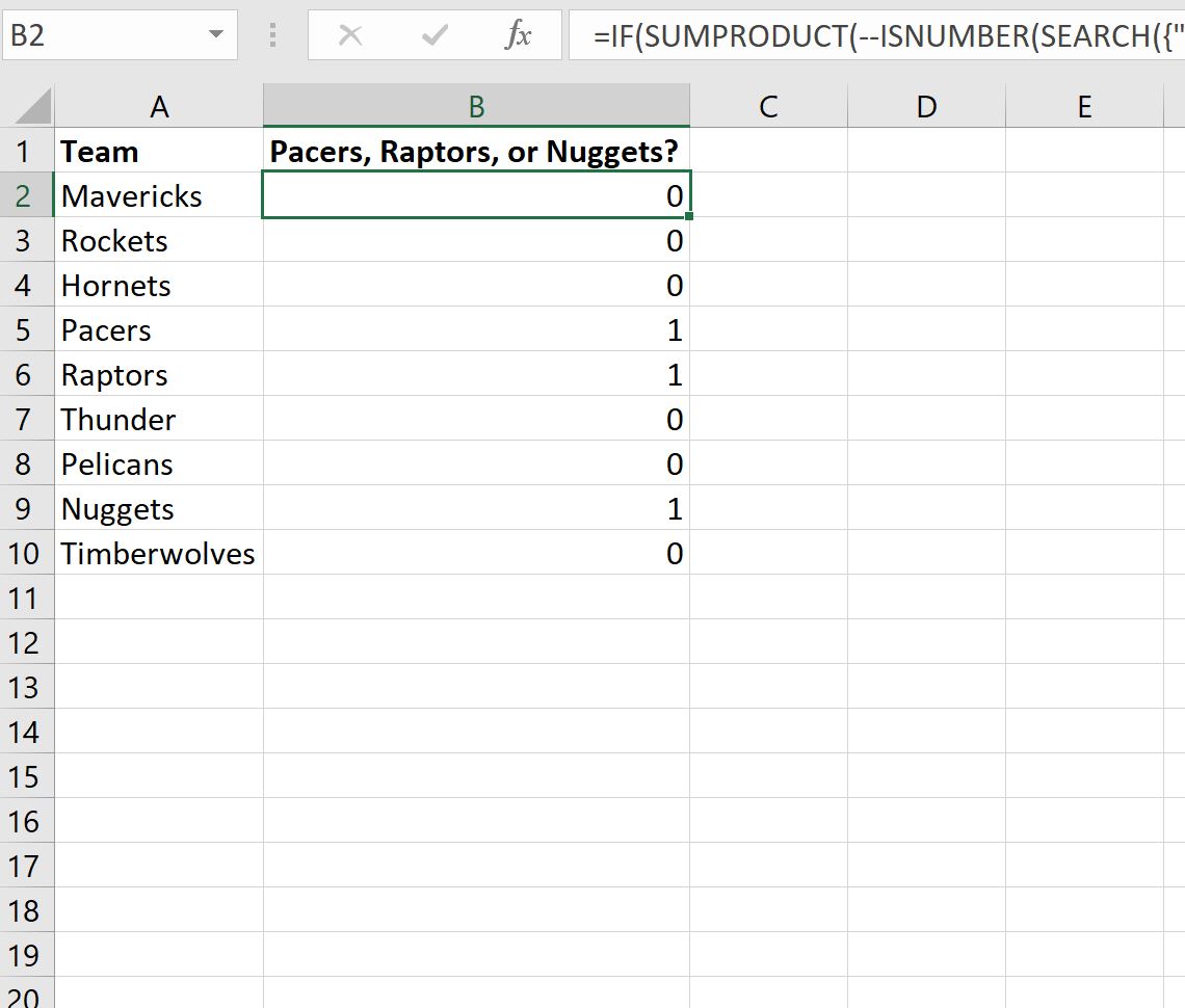 Excel: use la función BÚSQUEDA para buscar múltiples valores