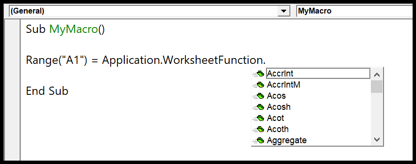 Función de hoja de cálculo de VBA (cómo utilizar funciones de Excel en un código VBA)