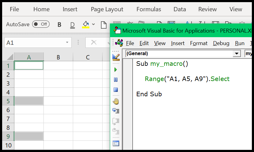 Cómo seleccionar un rango/celda usando VBA en Excel