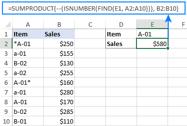 SUMIF y SUMIFS distinguen entre mayúsculas y minúsculas en Excel y Google Sheets