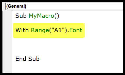 VBA con declaración (con – terminar con)